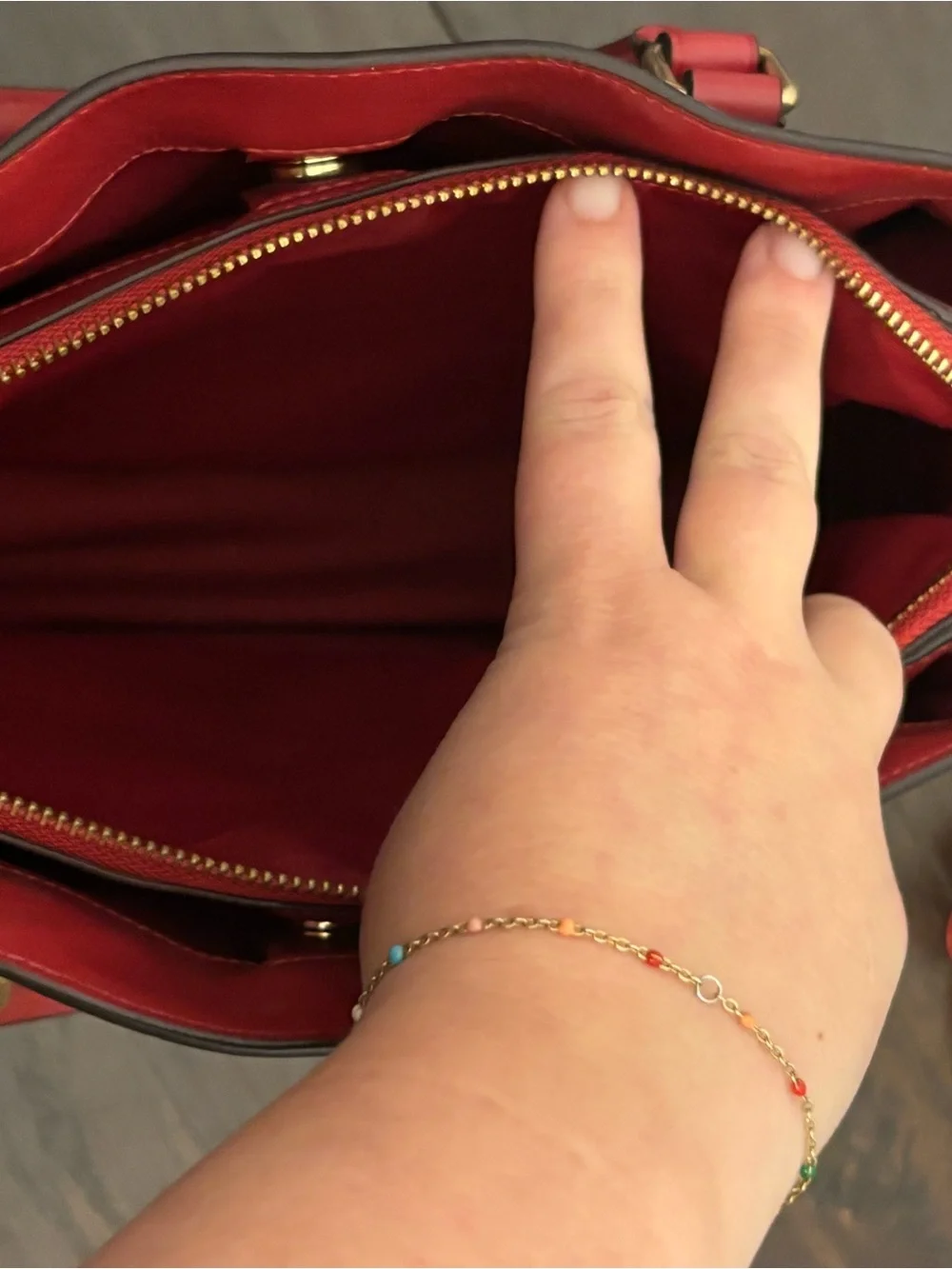 Coach Brown Signature Satchel with Red Trim and Strap (strap is not original)